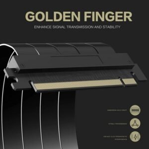 ASIAHORSE PCIE 3.0 Soft 90° 20cm Black Extension Cable | High-Speed GPU Riser | Flexible Shielded Design | Easy Installation for Custom Builds