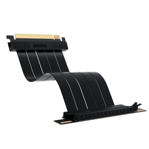 ASIAHORSE PCIe 4.0 90° 20cm Soft Cable – Black Flexible GPU Riser, High-Speed PCI Express Gen4, Durable Design for Vertical or Compact PC Builds
