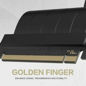 ASIAHORSE PCIe 4.0 90° 20cm Soft Cable – Black Flexible GPU Riser, High-Speed PCI Express Gen4, Durable Design for Vertical or Compact PC Builds