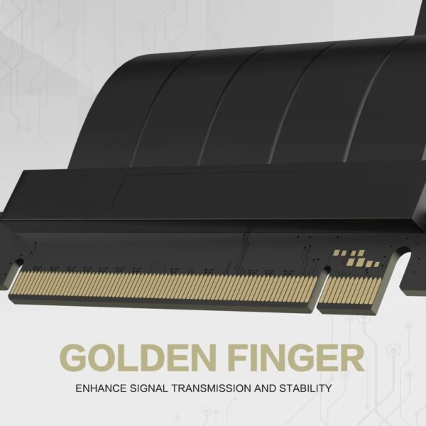 ASIAHORSE PCIe 4.0 90° 20cm Soft Cable – Black Flexible GPU Riser, High-Speed PCI Express Gen4, Durable Design for Vertical or Compact PC Builds