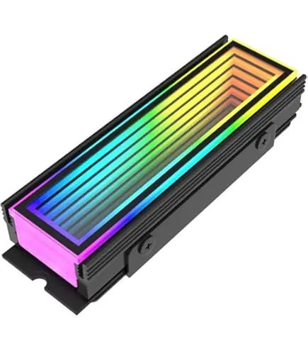 ASIAHORSE M.2 Heatsink Infinity ARGB Black – 5V ARGB Lighting, 6 LEDs, AURA Sync 3-Pin Connector, Aluminum Cooling, 73mm Compact Design for NVMe SSDs