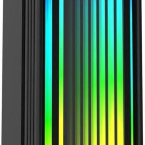 ASIAHORSE M.2 Heatsink Infinity ARGB Black – 5V ARGB Lighting, 6 LEDs, AURA Sync 3-Pin Connector, Aluminum Cooling, 73mm Compact Design for NVMe SSDs