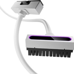 ASIAHORSE Hydrus 24-Pin ARGB PSU Left Extension Cable 500mm White – 18AWG Wires, RGB Lighting, 12V, 20.8A Current, 250W Rated Power, Premium PVC Build