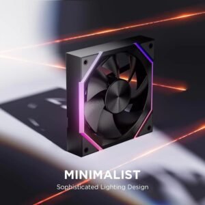 AsiaHorse NYOTA ARGB 120mm Case Fan – Forward Black, PWM 800–2000RPM, 61.5 CFM Airflow, Quiet 29dB, Hydraulic Bearing, Customizable ARGB Lighting, 4-Pin