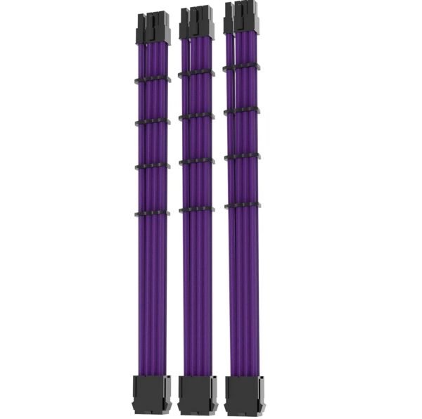 2025/12/1000384792.jpg ASIAHORSE 18AWG 8(6+2) Pin GPU Extension Cable Kit – 3-Pack, 30cm, Purple, Phosphor Bronze Terminals, High-Durability PCIe Power Extension