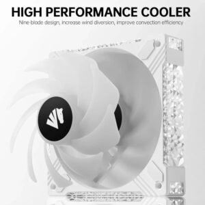 ASIAHORSE FS S001 ARGB 120mm Fan 3-Pack White – High Airflow, 800–1800RPM, Hydraulic Bearing, 57CFM, 6-Pin with Hub Controller, Low Noise