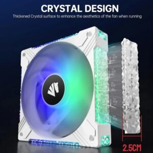 ASIAHORSE FS S001 ARGB 120mm Fan 3-Pack White – High Airflow, 800–1800RPM, Hydraulic Bearing, 57CFM, 6-Pin with Hub Controller, Low Noise