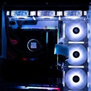 ASIAHORSE FS S001 ARGB 120mm Fan 3-Pack White – High Airflow, 800–1800RPM, Hydraulic Bearing, 57CFM, 6-Pin with Hub Controller, Low Noise