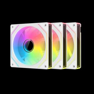 ASIAHORSE FQ001 ARGB 120mm Fan 3-Pack – White, PWM Control, Hydraulic Bearing, 16 ARGB LEDs, 1200 RPM, 32.3 CFM Airflow, 22.5dBA Noise, AURA Sync Compatible