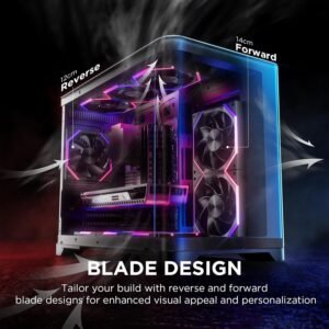 ASIAHORSE NYOTA ARGB 120mm Fan 3-Pack Forward Black – PWM 800–2000RPM, 61.5 CFM Airflow, <29dBA Noise, Hydraulic Bearing, ARGB Sync, High-Performance Cooling