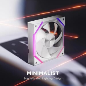 ASIAHORSE NYOTA ARGB 120mm Fan 3-Pack Forward White – PWM 800–2000RPM, 61.5 CFM Airflow, <29dBA Noise, Hydraulic Bearing, ARGB Sync, High-Performance Cooling