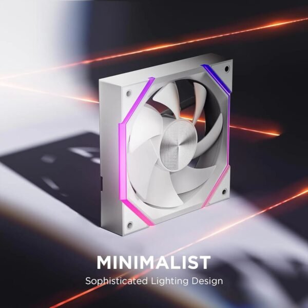 ASIAHORSE NYOTA ARGB 120mm Fan 3-Pack Forward White – PWM 800–2000RPM, 61.5 CFM Airflow, <29dBA Noise, Hydraulic Bearing, ARGB Sync, High-Performance Cooling