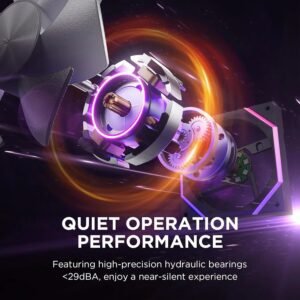 ASIAHORSE NYOTA ARGB 120mm Fan 3-Pack Forward White – PWM 800–2000RPM, 61.5 CFM Airflow, <29dBA Noise, Hydraulic Bearing, ARGB Sync, High-Performance Cooling