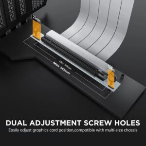 AsiaHorse PCIe 4.0 Soft Cable 90° 20cm White – High-Speed GPU Extension, Gold-Pin Conductivity, Pure Copper Core, Durable Protector, Full PCIe 4.0/3.0 Support