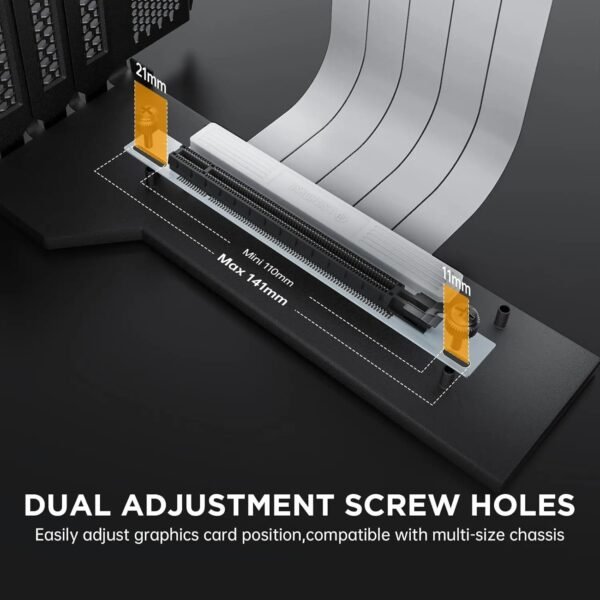 AsiaHorse PCIe 4.0 Soft Cable 90° 20cm White – High-Speed GPU Extension, Gold-Pin Conductivity, Pure Copper Core, Durable Protector, Full PCIe 4.0/3.0 Support