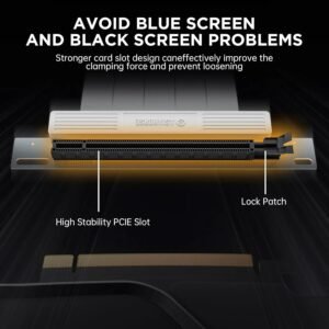 AsiaHorse PCIe 4.0 Soft Cable 90° 20cm White – High-Speed GPU Extension, Gold-Pin Conductivity, Pure Copper Core, Durable Protector, Full PCIe 4.0/3.0 Support