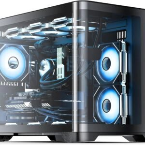 AsiaHorse Pegasus Mid Tower M-ATX Case Black – Full Tempered Glass, Curved Panel, Type-C I/O, 360mm Water Cooling Support, 400mm GPU Clearance