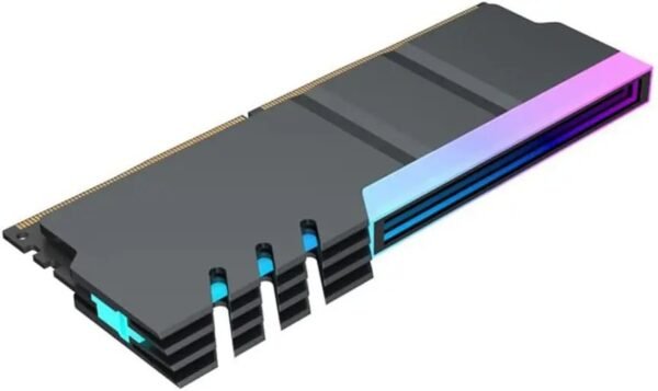 2025/12/1000384864.jpg ASIAHORSE HAPTUFER ARGB RAM Heatsink for DDR4 & DDR5 – 5V Sync, 10 ARGB LEDs, Aura 3-Pin Connector, 134mm Length, Black Aluminum Cooling Cover