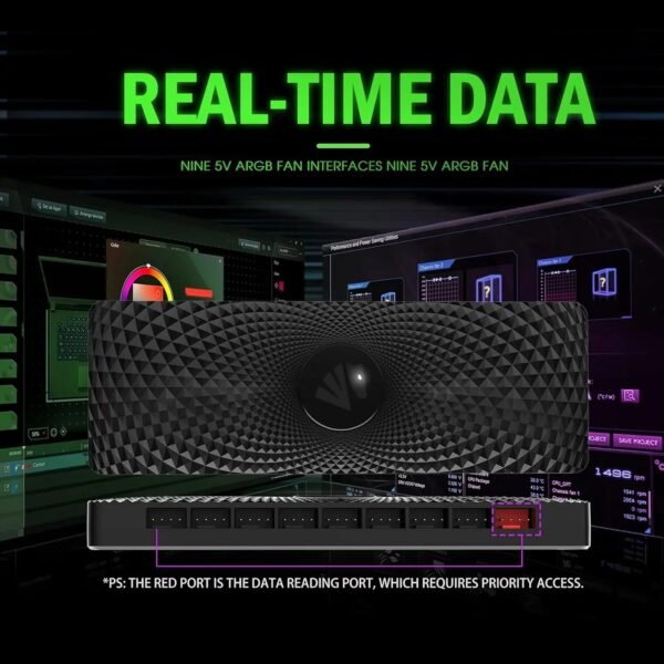 2025/12/1000384867.jpg ASIAHORSE Zezzio 9-Port ARGB & PWM Fan Hub – Supports 9x 5V 3-Pin ARGB Fans & 9x PWM Fans, Aura Sync Compatible, Clean Cable Management, Black