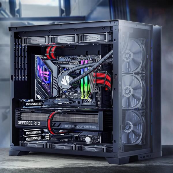 2025/12/1000384975.jpg ASIAHORSE 16AWG PCIe 5.0 4KIT to 3-End 180° GPU Extension Cable – 300mm, Alloy Copper Gold-Plated Terminals, Compatible with RTX 3090Ti, 40 & 50 Series, Black Red