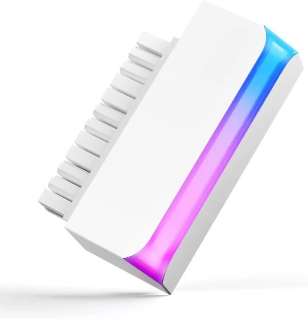 2025/12/1000384983.jpg AsiaHorse 24 Pin 90° ATX Adapter with ARGB Lighting | Easy Cable Management, 5V 3-Pin Sync, 6 Addressable LEDs, Universal ATX Compatibility – White