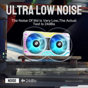 ASIAHORSE FS Matrix ARGB 240mm Fan Kit – 2x120mm PWM Fans, 48 Addressable LEDs, 800-1800 RPM, 66.5CFM Airflow, Low Noise, Aura Sync, High Cooling Performance, White