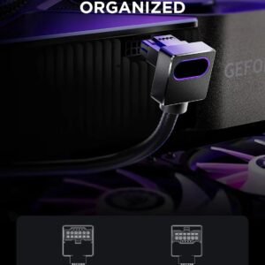 ASIAHORSE HYDRUS 16-Pin ARGB GPU A Extension Cable 50cm – Black, 18AWG, 12VHPWR, 30A Current, 450W Rated Power, PVC Build, Addressable RGB Lighting