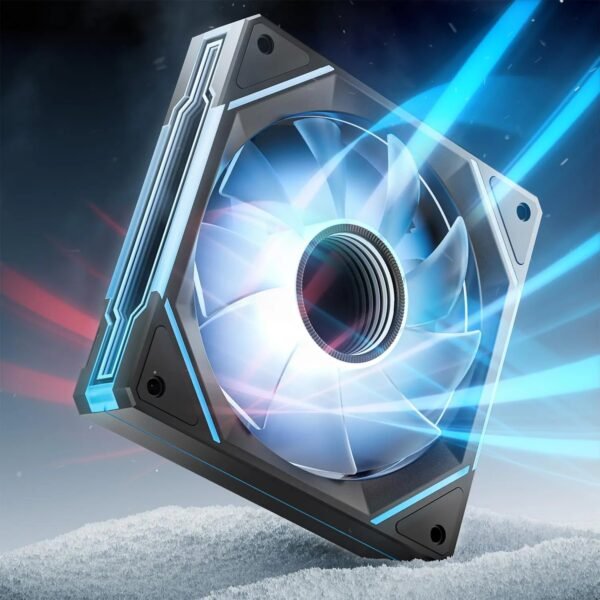 AsiaHorse AMICI GT ARGB 120mm PWM Fan 1-Pack – Forward Black, Infinity Mirror, 24 ARGB LEDs, 1800RPM, 68.5CFM, 2.0mmH2O, HDB Bearing, Low Noise 30dB, Sync-Compatible