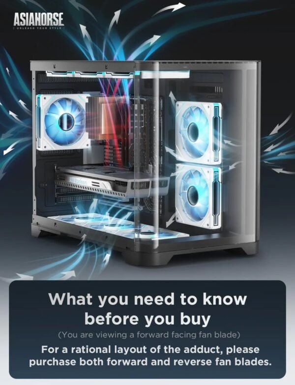 AsiaHorse AMICI GT ARGB 120mm PWM Fan 1-Pack – Forward White, Infinity Mirror, 24 ARGB LEDs, 1800RPM, 68.5CFM, 2.0mmH2O, HDB Bearing, Low Noise 30dB, Sync-Compatible