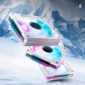 2025/12/1000385347.jpg AsiaHorse AMICI GT ARGB 120mm PWM Fan 3-Pack – Reverse White, Infinity Mirror, 24 ARGB LEDs, 1800RPM, 68.5CFM, 2.0mmH2O, HDB Bearing, Low Noise 30dB, Sync-Compatible