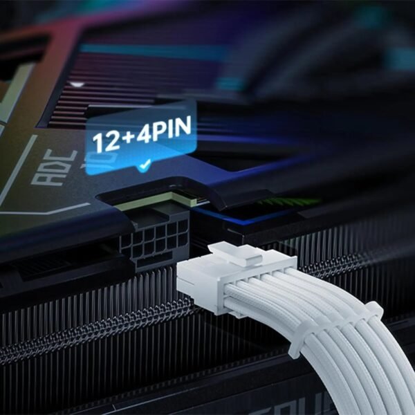 2025/12/1000385371.jpg ASIAHORSE 16AWG PCIe 5.0 4KIT to 3-End 180° GPU Extension Cable – 300mm, Alloy Copper Gold-Plated Terminals, Compatible with RTX 3090Ti, 40 & 50 Series (Snow White)