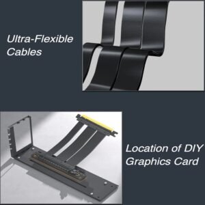 ASIAHORSE PCIe 4.0 Pro Max 90° Riser Cable – 20cm Ultra-Flexible Extension, Full-Speed PCIe 5.0/4.0 Support, EMI Shielding, High Stability for Vertical GPU Mounting