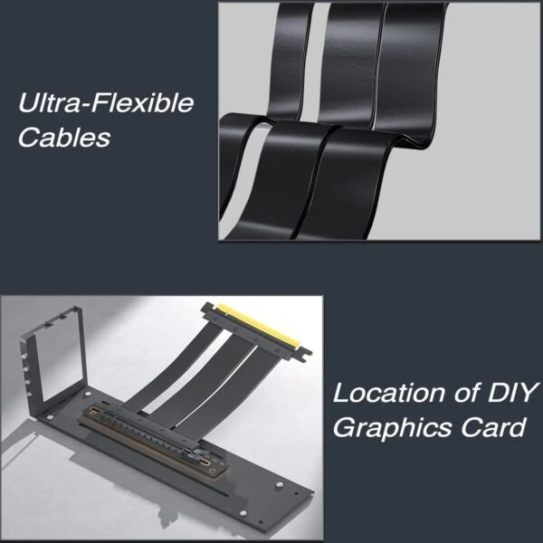 ASIAHORSE PCIe 4.0 Pro Max 90° Riser Cable – 20cm Ultra-Flexible Extension, Full-Speed PCIe 5.0/4.0 Support, EMI Shielding, High Stability for Vertical GPU Mounting