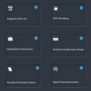 ASIAHORSE PCIe 4.0 Pro Max 90° Riser Cable – 20cm Ultra-Flexible Extension, Full-Speed PCIe 5.0/4.0 Support, EMI Shielding, High Stability for Vertical GPU Mounting