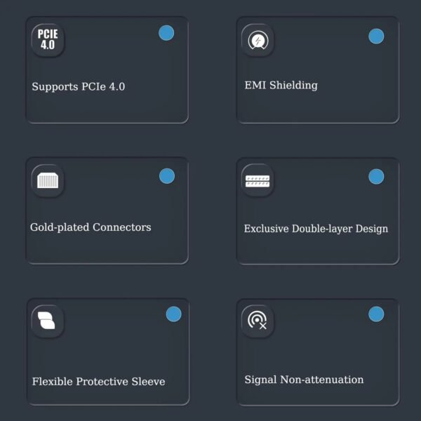 ASIAHORSE PCIe 4.0 Pro Max 90° Riser Cable – 20cm Ultra-Flexible Extension, Full-Speed PCIe 5.0/4.0 Support, EMI Shielding, High Stability for Vertical GPU Mounting