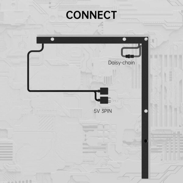 ASIAHORSE X-ATX ARGB LED Strip for Motherboards – 28 Addressable RGB LEDs, 5V 3-Pin Aura Sync Compatible, Flexible Light Bar for ATX PC Builds (Black)