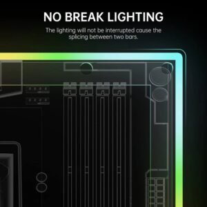 ASIAHORSE X-ATX ARGB LED Strip for Motherboards – 28 Addressable RGB LEDs, 5V 3-Pin Aura Sync Compatible, Flexible Light Bar for ATX PC Builds (Black)