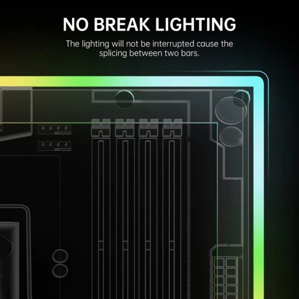 ASIAHORSE X-ATX ARGB LED Strip for Motherboards – 28 Addressable RGB LEDs, 5V 3-Pin Aura Sync Compatible, Flexible Light Bar for ATX PC Builds (Black)