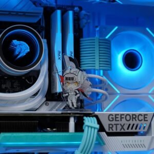 2025/12/1000385554.jpg ASIAHORSE Knight W360 ARGB AIO Liquid Cooler White – 360mm Radiator, LCD Display, 3 ARGB Fans, Dual-Pump Design, 330W Cooling, 400mm Tubes, Copper Base