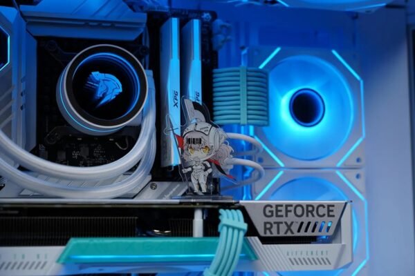 2025/12/1000385554.jpg ASIAHORSE Knight W360 ARGB AIO Liquid Cooler White – 360mm Radiator, LCD Display, 3 ARGB Fans, Dual-Pump Design, 330W Cooling, 400mm Tubes, Copper Base