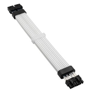 ASIAHORSE 18AWG 2×8 Pin ARGB GPU Extension Cable – Black | Dual 8-Pin PCIe Strimer | 300mm Silicone-Sleeved | AURA Sync Compatible | 54 Addressable LEDs