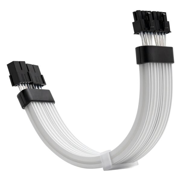 ASIAHORSE 18AWG 2×8 Pin ARGB GPU Extension Cable – Black | Dual 8-Pin PCIe Strimer | 300mm Silicone-Sleeved | AURA Sync Compatible | 54 Addressable LEDs