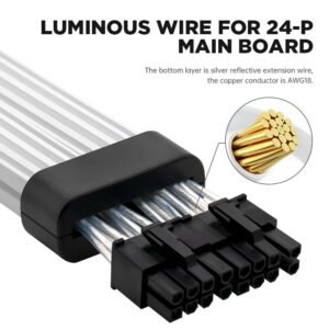 ASIAHORSE 18AWG 2×8 Pin ARGB GPU Extension Cable – Black | Dual 8-Pin PCIe Strimer | 300mm Silicone-Sleeved | AURA Sync Compatible | 54 Addressable LEDs