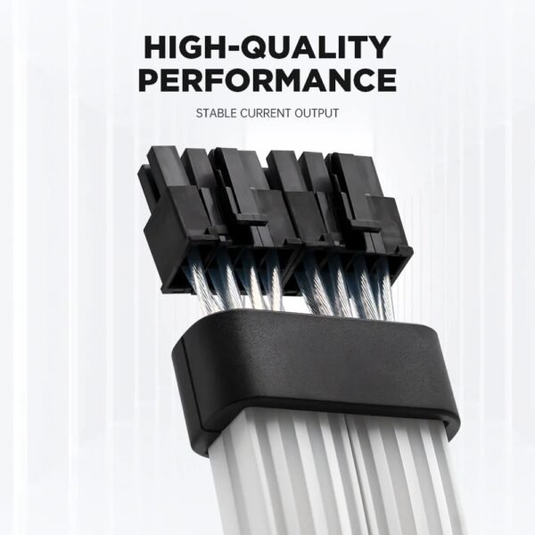 ASIAHORSE 18AWG 2×8 Pin ARGB GPU Extension Cable – Black | Dual 8-Pin PCIe Strimer | 300mm Silicone-Sleeved | AURA Sync Compatible | 54 Addressable LEDs