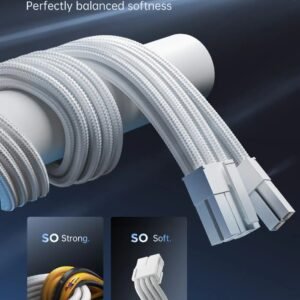 2025/12/1000386983.jpg ASIAHORSE Snow Series PSU Cable Extension Kit – 16AWG Cotton Sleeved, 6-Pack, Double CPU Support, 300mm Length, PET Braided, Gold-Plated Terminals, White