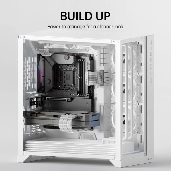 2025/12/1000386984.jpg ASIAHORSE Snow Series PSU Cable Extension Kit – 16AWG Cotton Sleeved, 6-Pack, Double CPU Support, 300mm Length, PET Braided, Gold-Plated Terminals, White