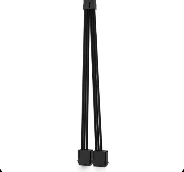 ASIAHORSE 18AWG 12 to (8+8) Pin GPU Extension Cable – 30cm Black, Premium Sleeved, High-Durability Phosphor Bronze Terminals, PCIe Power for High-End GPUs