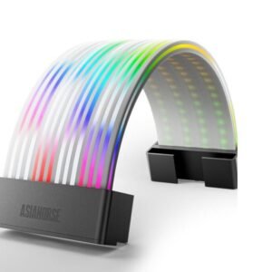 ASIAHORSE AURORA PRO ARGB PSU Cable Cover – 108 LEDs | 5V 3-Pin Sync | Fits 24-Pin & Dual 8-Pin GPU Cables | Black Cover | Clean Aesthetic Cable Management