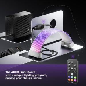 2025/12/1000387123.jpg ASIAHORSE AURORA PRO ARGB PSU Cable Cover – 108 LEDs | 5V 3-Pin Sync | Fits 24-Pin & Dual 8-Pin GPU Cables | White Cover | Clean Aesthetic Cable Management