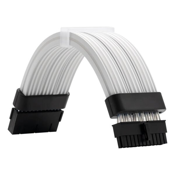 ASIAHORSE 24-Pin ARGB Extension Cable Black – 18AWG Sleeved, Dual LED Module, 60 Addressable LEDs, 5V 3-Pin A-RGB, 260mm Length, ATX PSU Cable for AURA Sync